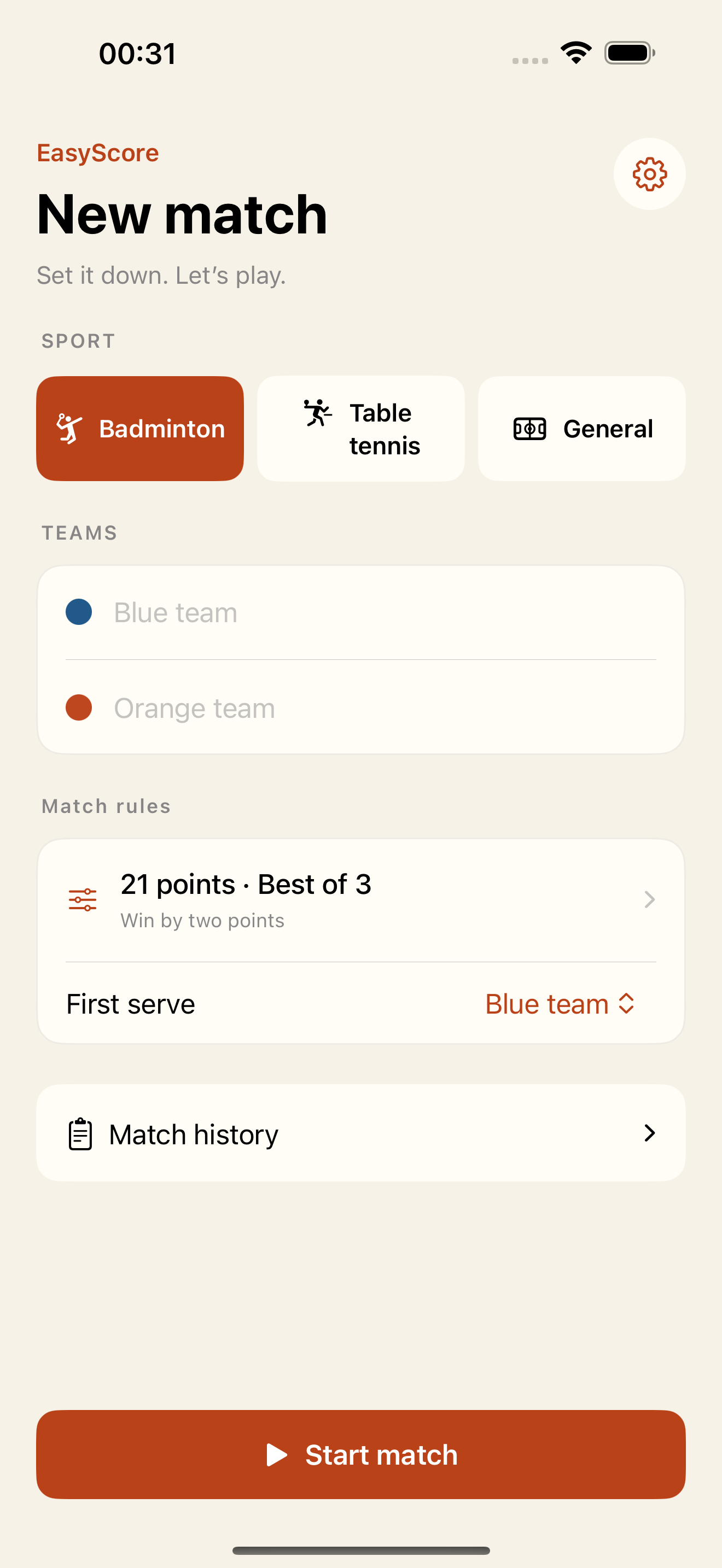 EasyScore · Set up