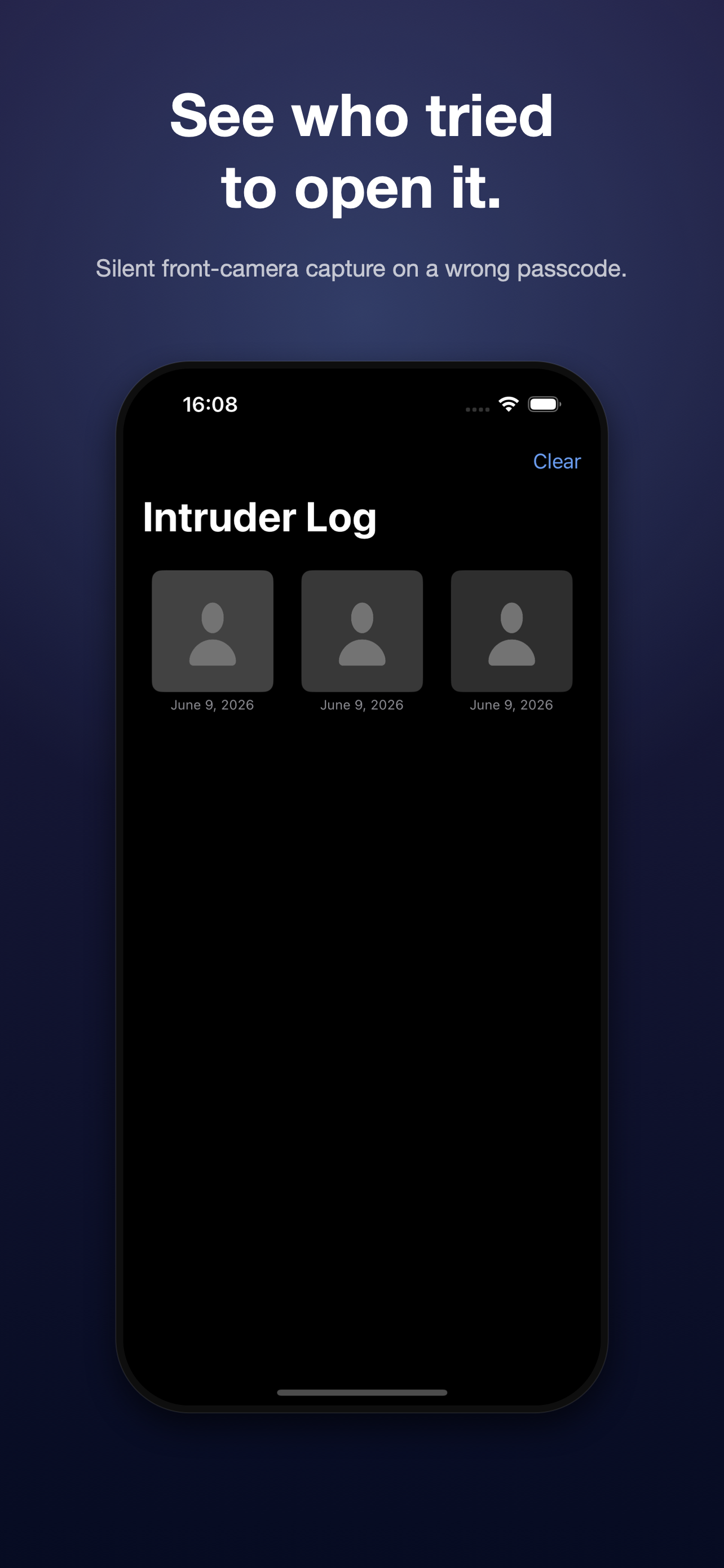Intruder selfie